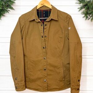 Kuhl Plaid-Lined Utility Snap Front Trail Ready Jacket - Tan Size Small